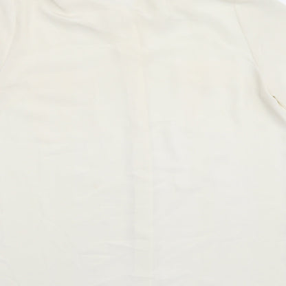 Marks & Spencer Womens Ivory Polyester Basic Button-Up Size 16 Collared