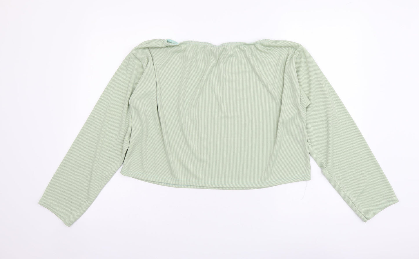 Stylewise Womens Green Polyester Cropped Blouse Size 8 Square Neck