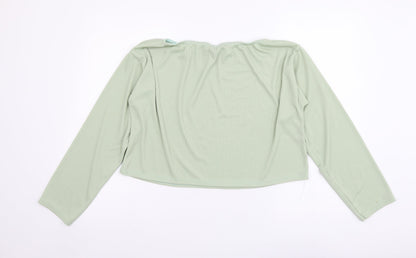 Stylewise Womens Green Polyester Cropped Blouse Size 8 Square Neck