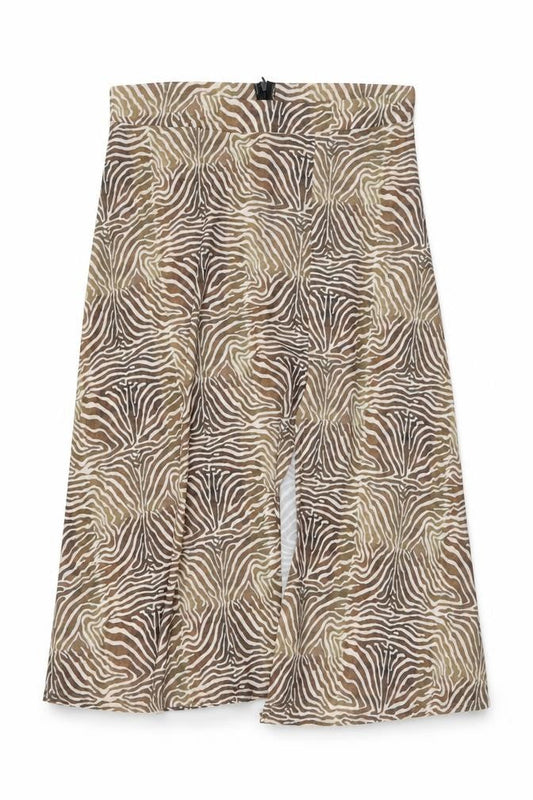 PRETTYLITTLETHING Womens Brown Animal Print Polyester A-Line Skirt Size 14 Zip - Zebra Pattern