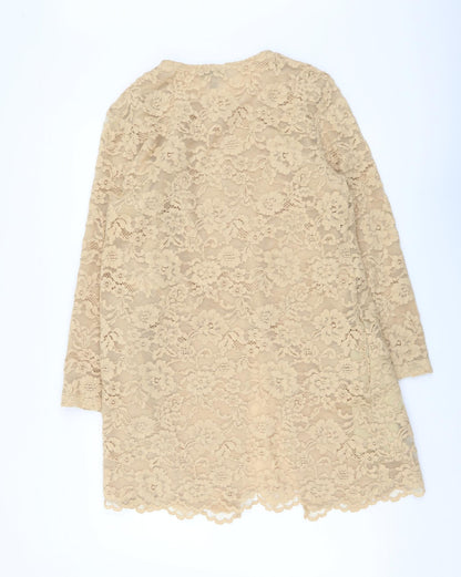 Topshop Womens Beige Jacket Coatigan Size 10 Button