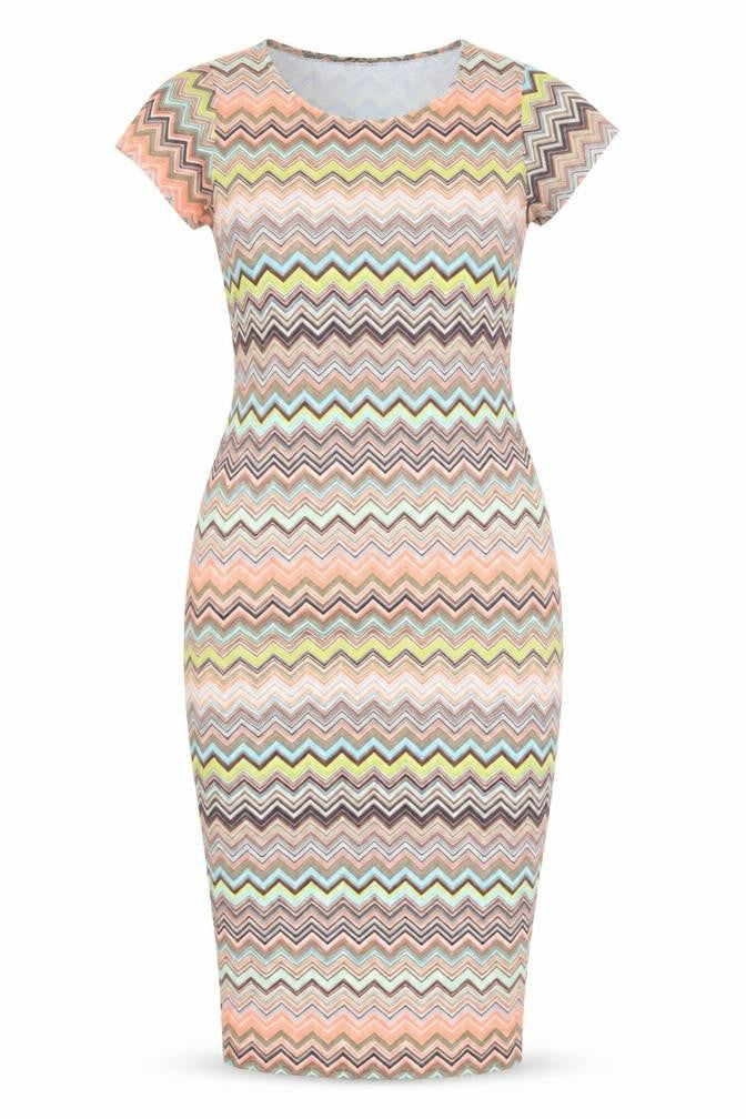Graffic Womens Multicoloured Geometric Polyester Bodycon Size M Round Neck Pullover