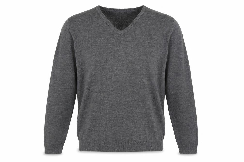 Marks & Spencer Mens Grey V-Neck Acrylic Pullover Jumper Size L