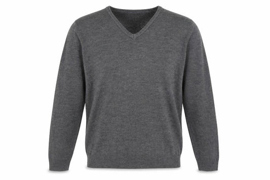 Marks & Spencer Mens Grey V-Neck Acrylic Pullover Jumper Size L