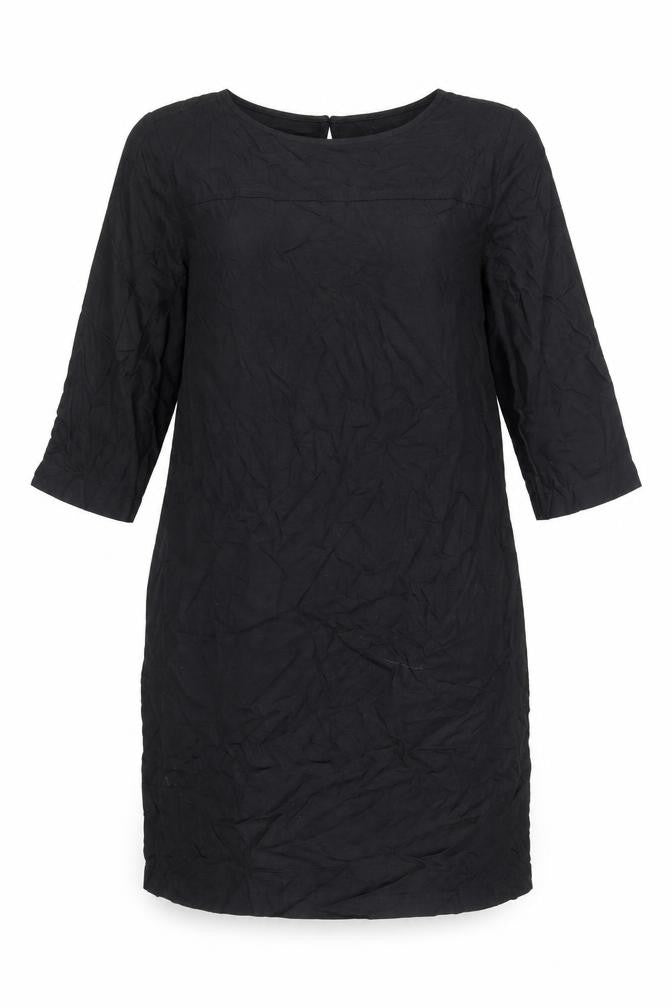 Marks & Spencer Womens Black Viscose Sheath Size 12 Round Neck Button