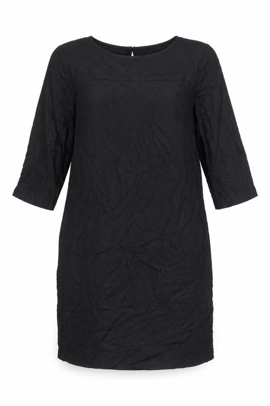 Marks & Spencer Womens Black Viscose Sheath Size 12 Round Neck Button