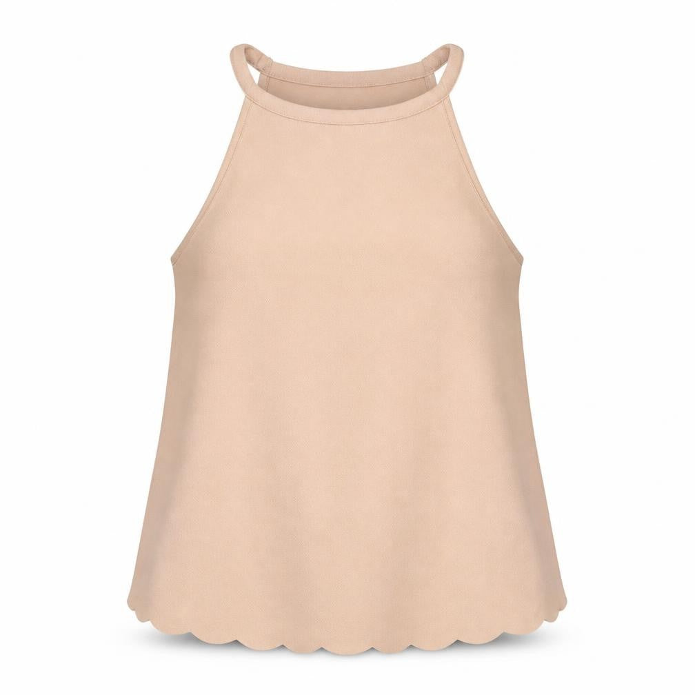 New Look Womens Beige Polyester Basic Tank Size 10 Round Neck