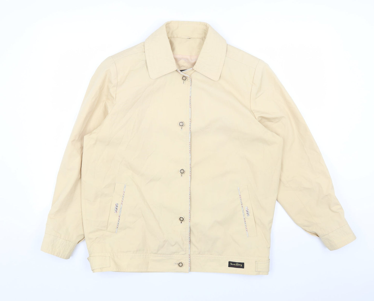 David Barry Womens Beige Jacket Size 14 Button