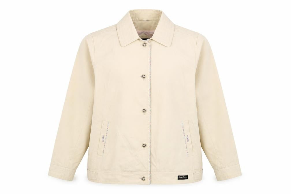 David Barry Womens Beige Jacket Size 14 Button