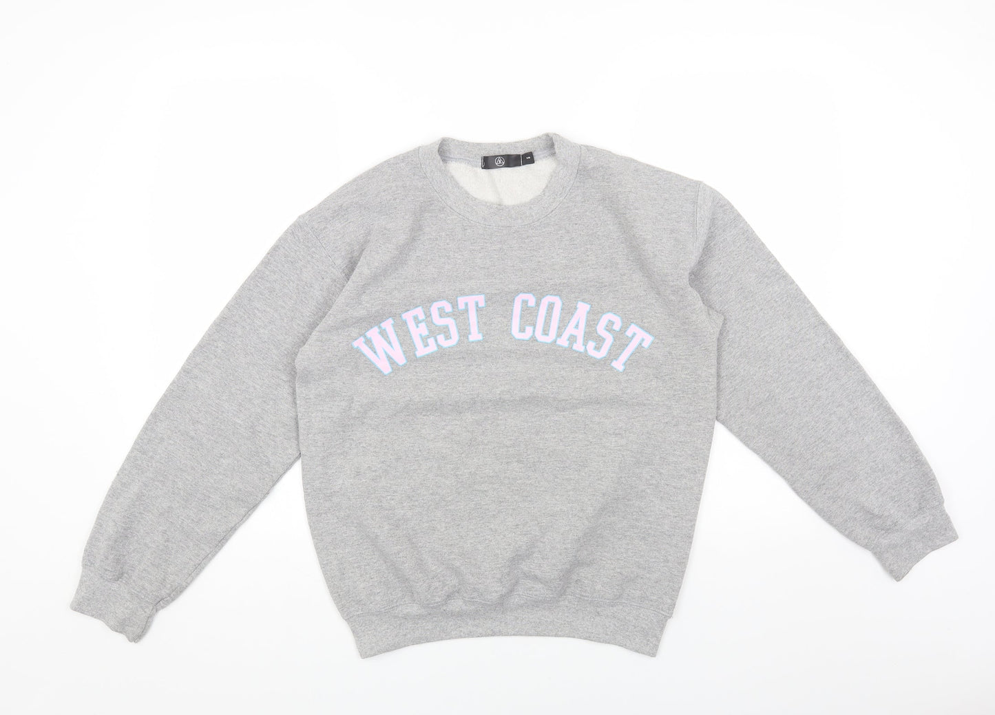 Missguided Womens Grey Round Neck Cotton Pullover Jumper Size S - West Coast