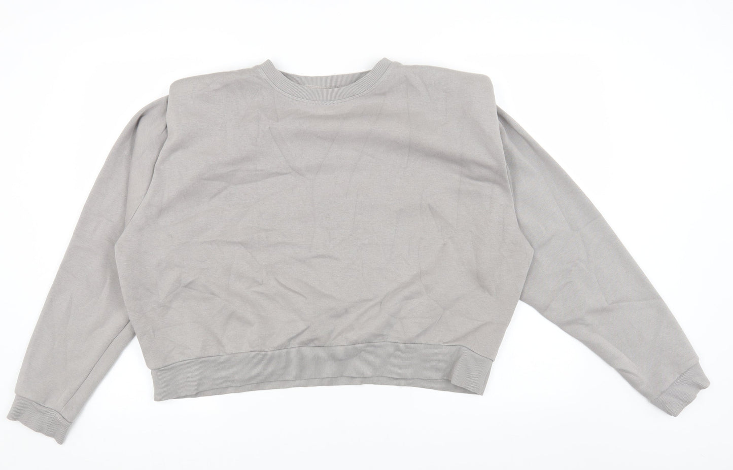 H&M Womens Grey Round Neck Polyester Pullover Jumper Size L
