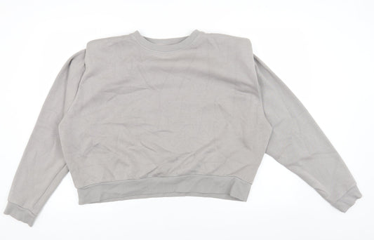H&M Womens Grey Round Neck Polyester Pullover Jumper Size L