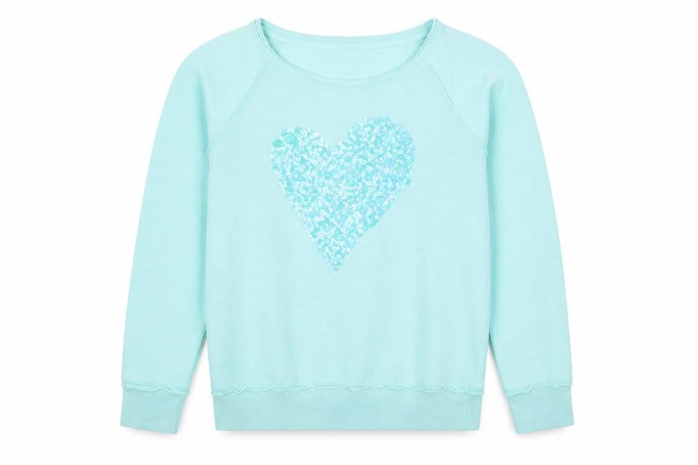 NEXT Girls Blue Cotton Pullover Sweatshirt Size 12 Years Pullover - Heart
