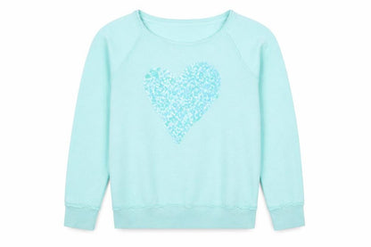 Next Girls Blue Cotton Pullover Sweatshirt Size 12 Years Pullover - Heart