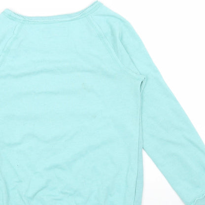 Next Girls Blue Cotton Pullover Sweatshirt Size 12 Years Pullover - Heart