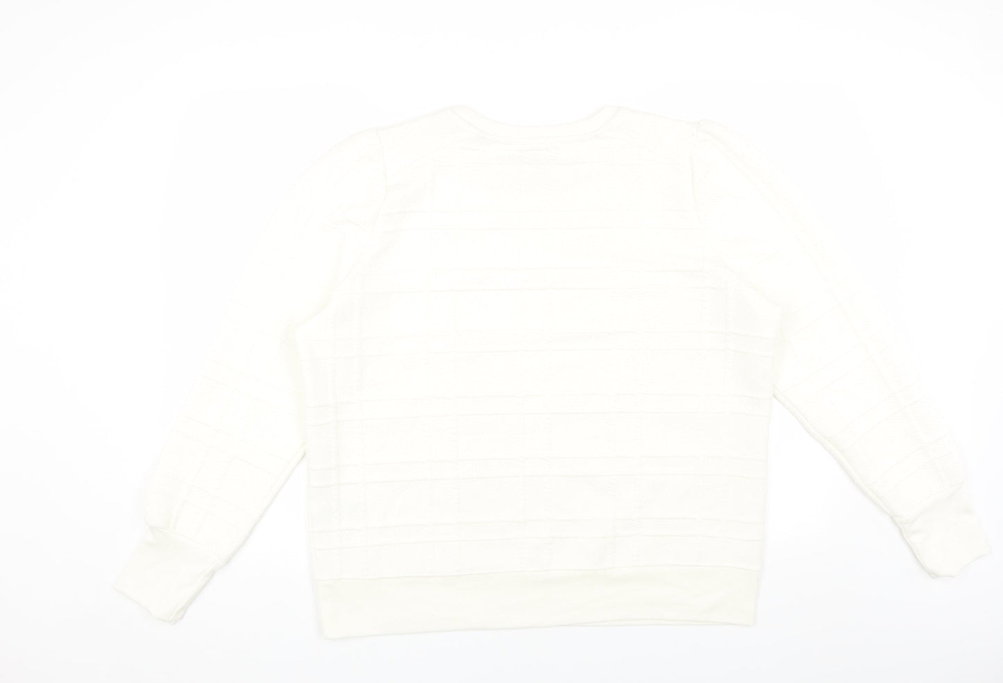 Warehouse Womens White Polyester Pullover Sweatshirt Size L Pullover - Textured