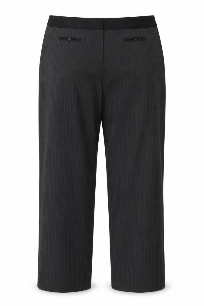 Liz Jordan Womens Grey Striped Polyester Dress Pants Trousers Size 16 L30 in Regular Zip
