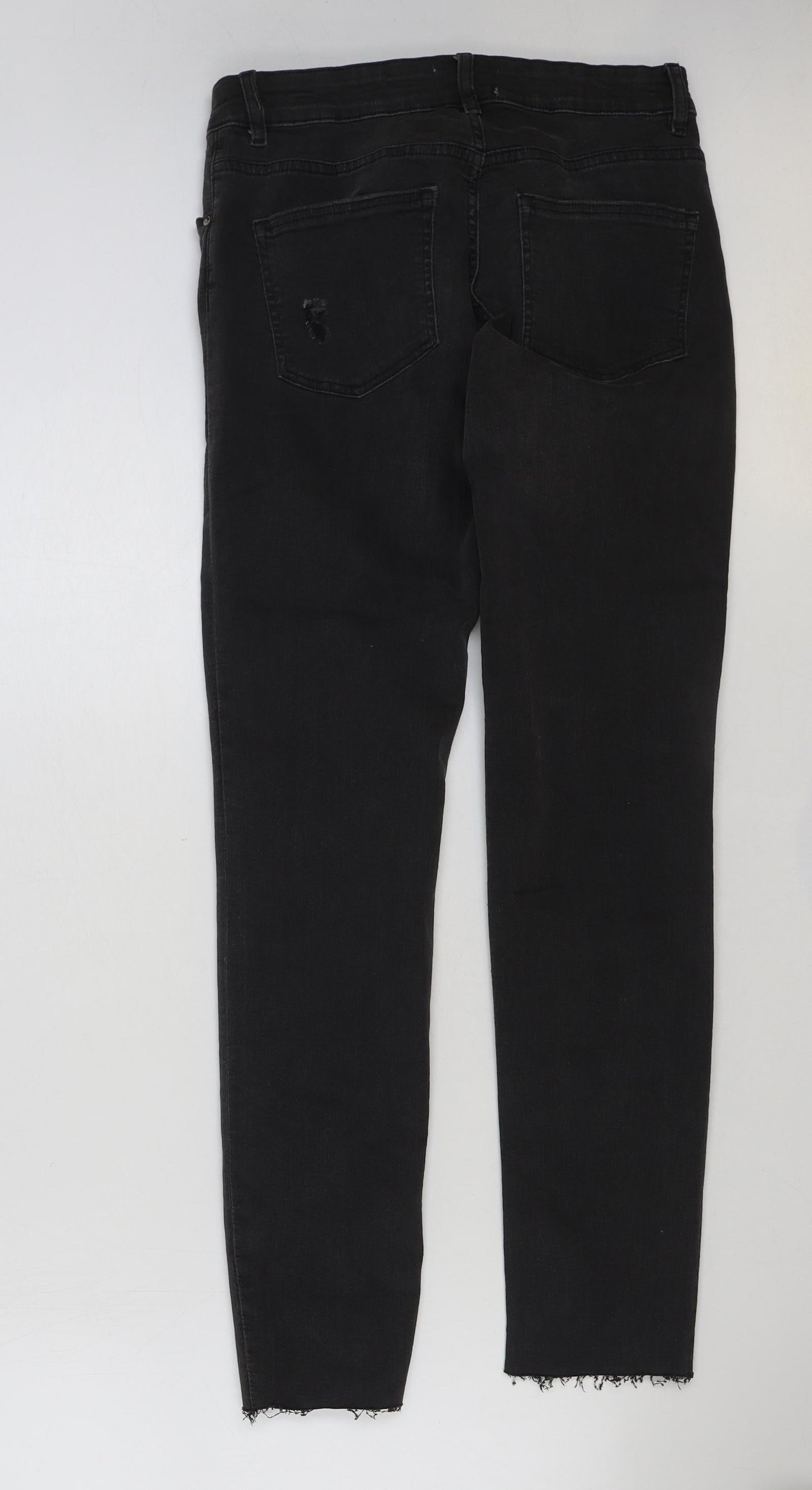 H&M Womens Black Cotton Skinny Jeans Size 10 L29 in Regular Button