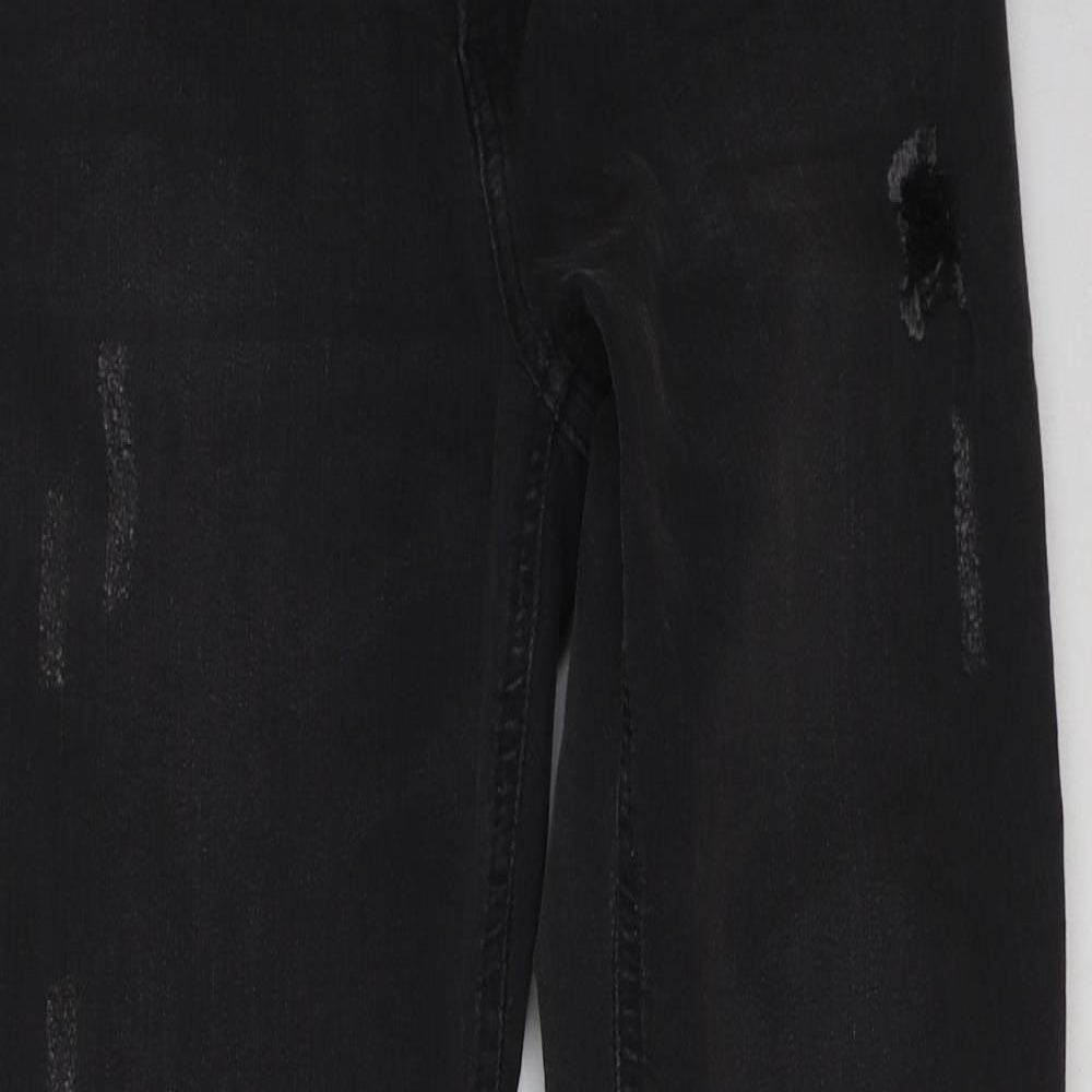 H&M Womens Black Cotton Skinny Jeans Size 10 L29 in Regular Button