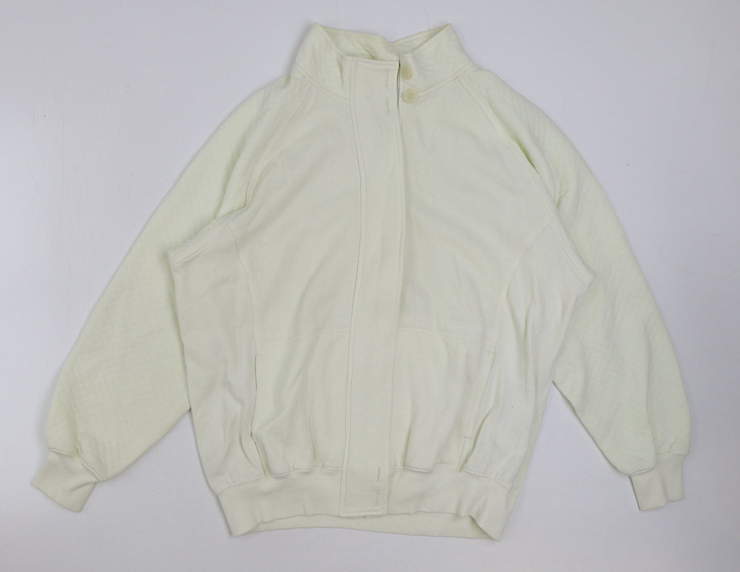 Marks and Spencer Womens White Polyester Full Zip Sweatshirt Size 12 Zip