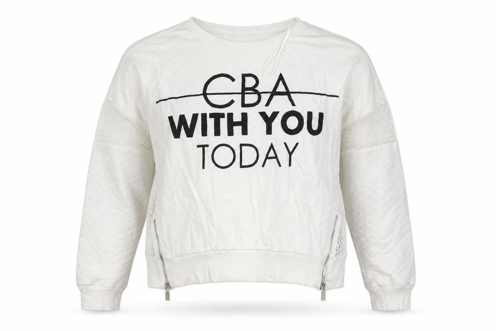 Select Womens White Polyester Pullover Sweatshirt Size 12 Pullover - CBA with you