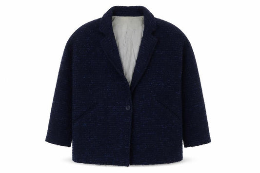 River Island Womens Blue Pea Coat Coat Size 14 Button