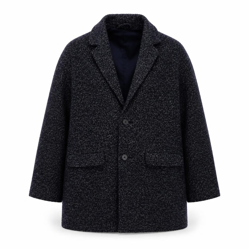Moss London Womens Blue Pea Coat Jacket Size 44 Button