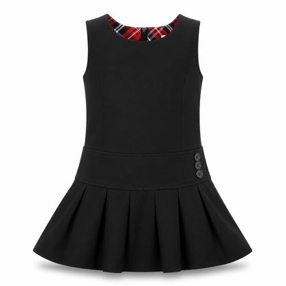 Bienzoe Girls Black Polyester A-Line Size 5 Years Boat Neck Zip
