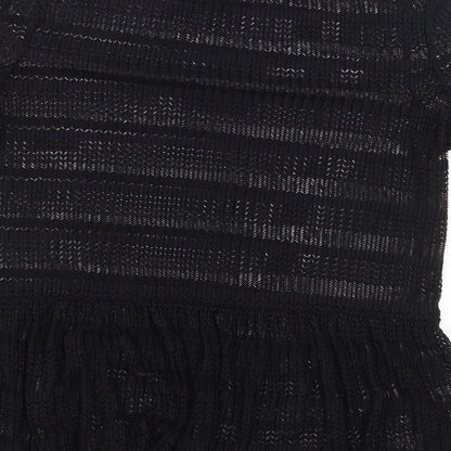 River Island Womens Black Geometric Polyester Basic Blouse Size 8 Boat Neck