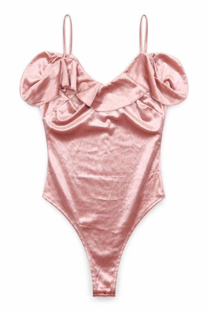 New Look Womens Pink Polyester Bodysuit One-Piece Size 6 Snap