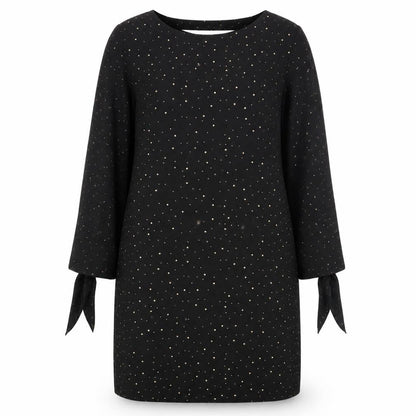 Next Womens Black Polka Dot Polyester Sheath Size 14 Boat Neck Pullover