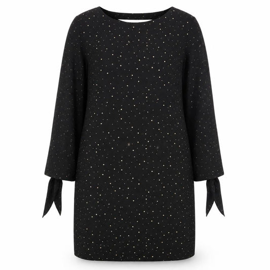 Next Womens Black Polka Dot Polyester Sheath Size 14 Boat Neck Pullover