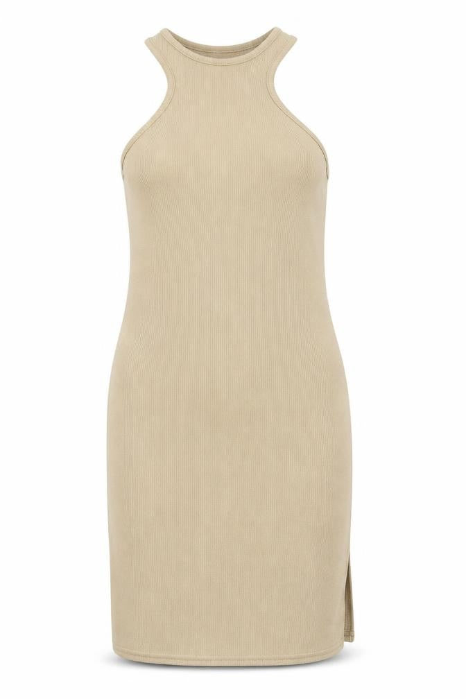 PRETTYLITTLETHING Womens Beige Polyester Mini Size 12 Round Neck Pullover
