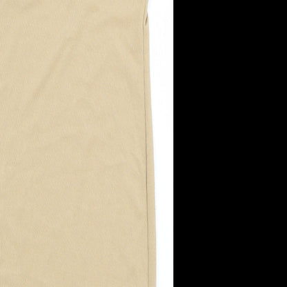 PRETTYLITTLETHING Womens Beige Polyester Mini Size 12 Round Neck Pullover