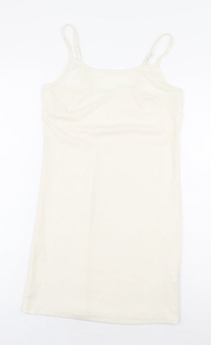 Atmosphere Womens White Polyester Basic Tank Size 6 Off the Shoulder