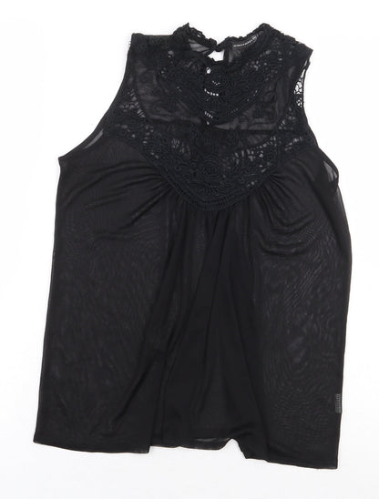 Atmosphere Womens Black Polyester Basic Blouse Size 10 Round Neck