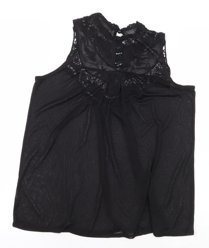 Atmosphere Womens Black Polyester Basic Blouse Size 10 Round Neck