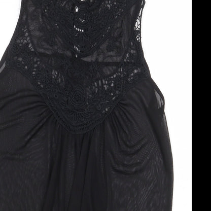 Atmosphere Womens Black Polyester Basic Blouse Size 10 Round Neck