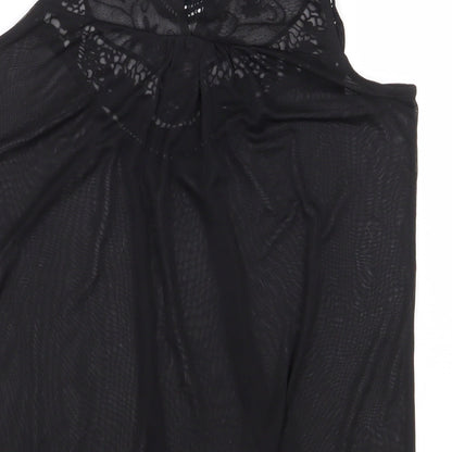 Atmosphere Womens Black Polyester Basic Blouse Size 10 Round Neck