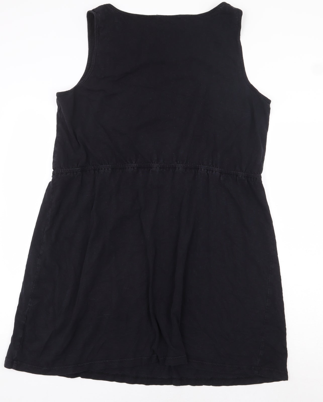 Preworn Womens Black Polyester Sheath Size 10 Scoop Neck Pullover