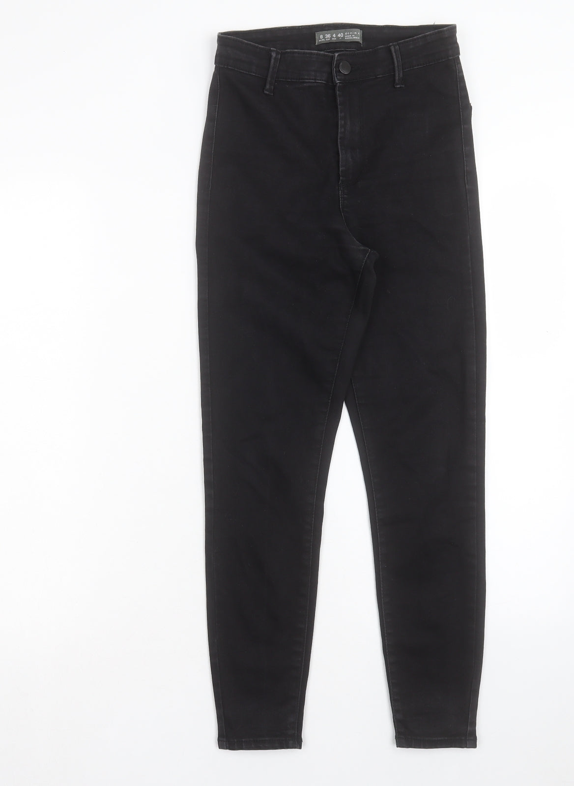 Denim & Co. Womens Black Cotton Skinny Jeans Size 8 L24 in Regular Button