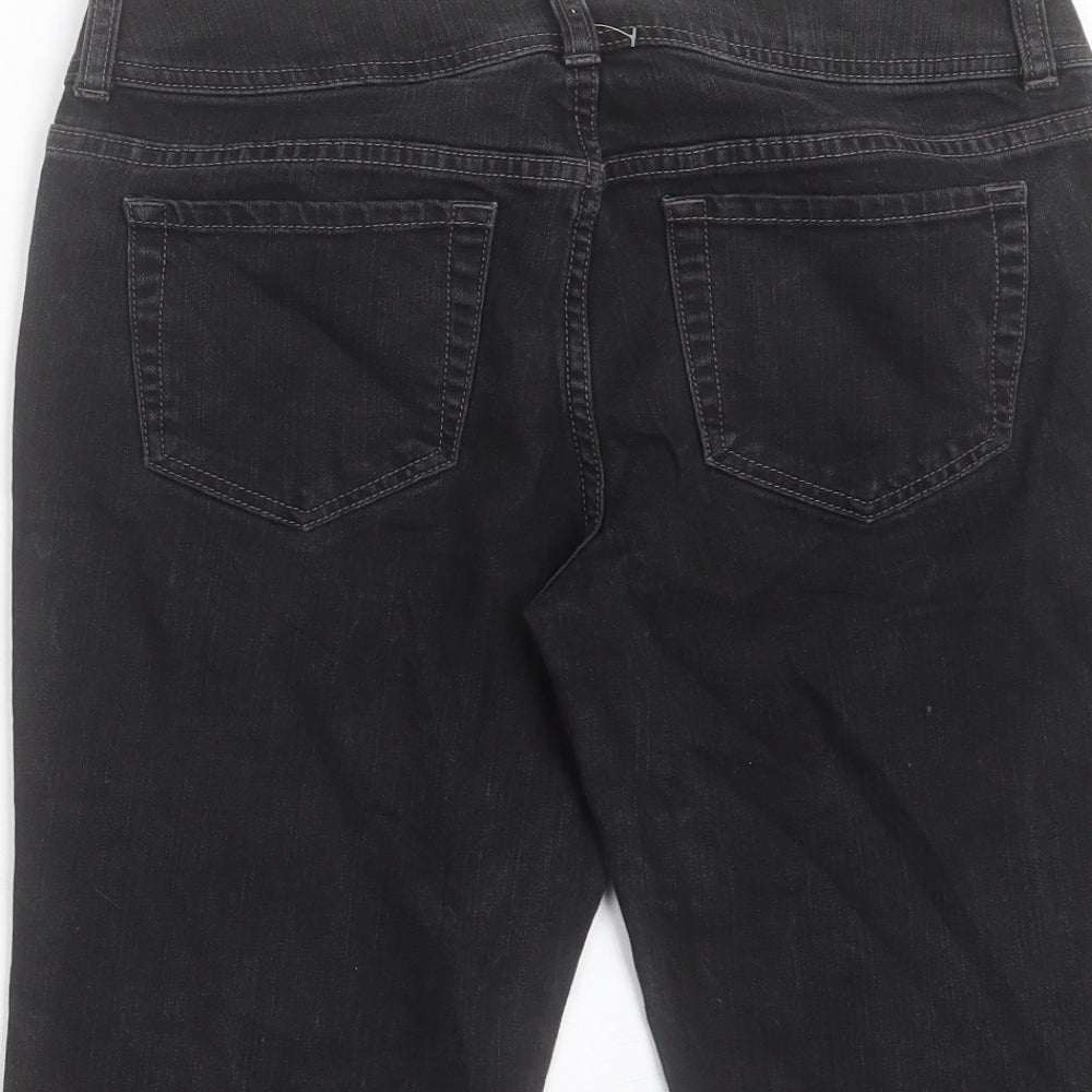 London Jean Womens Black Cotton Skimmer Shorts Size 30 in L11 in Regular Button