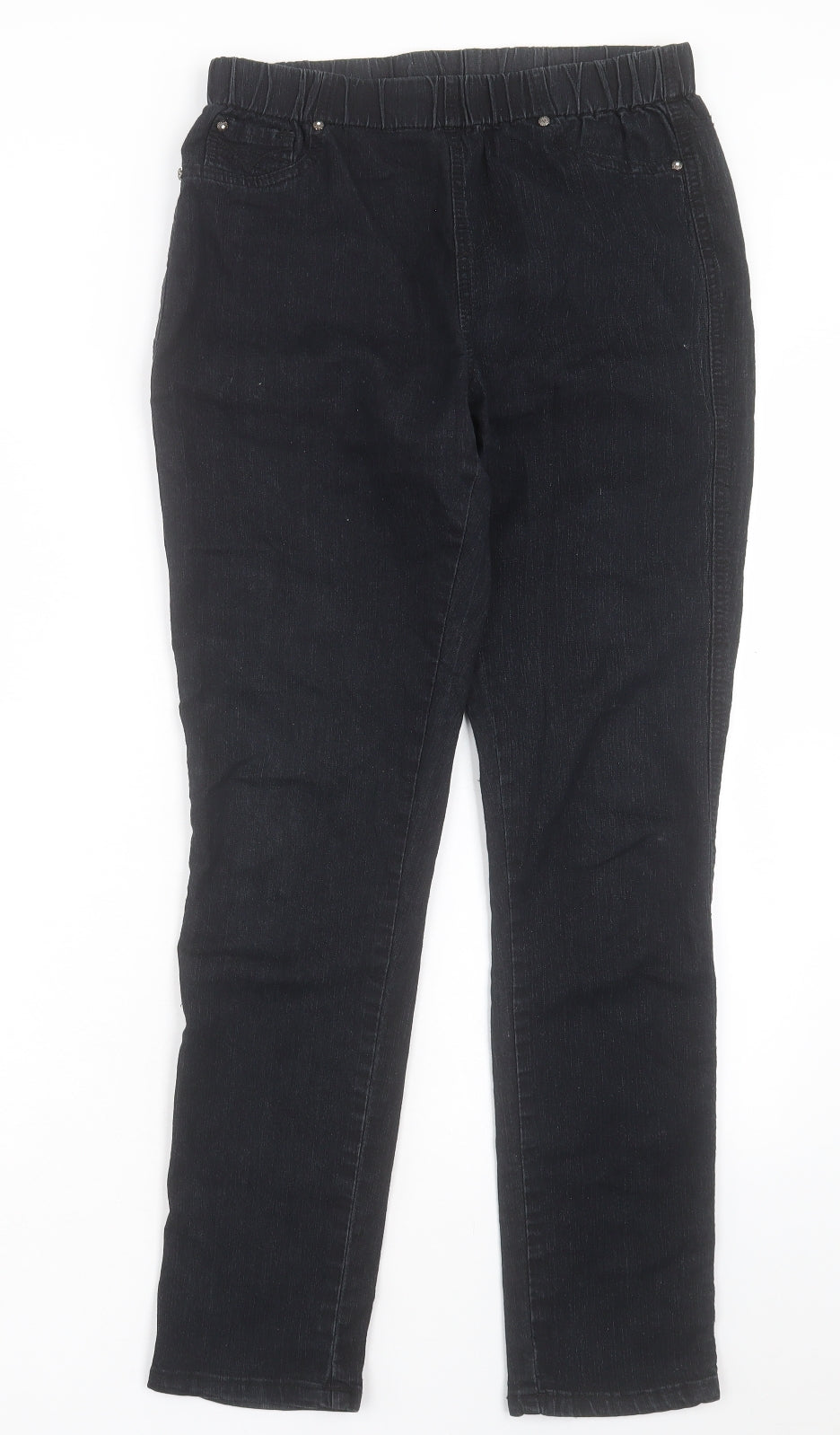 Preworn Womens Black Cotton Jegging Trousers Size 30 in L30 in Regular