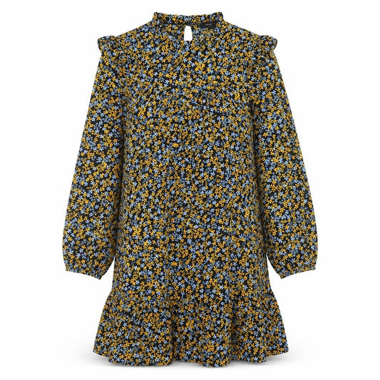 New Look Womens Multicoloured Floral Polyester A-Line Size 8 Mock Neck Button