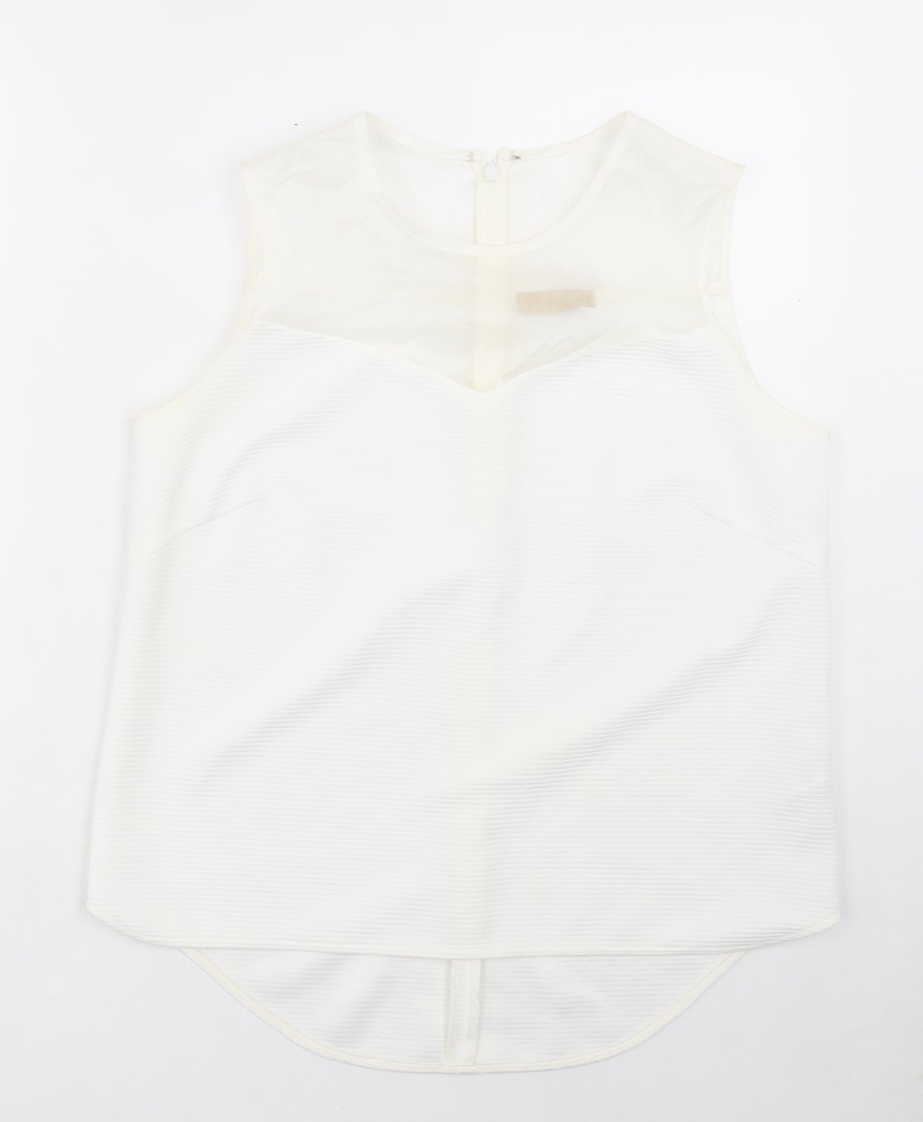 Marks and Spencer Womens White Polyester Basic Tank Size 14 Crew Neck