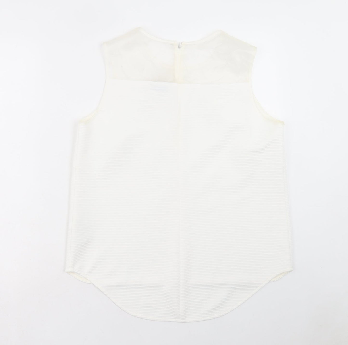 Marks and Spencer Womens White Polyester Basic Tank Size 14 Crew Neck
