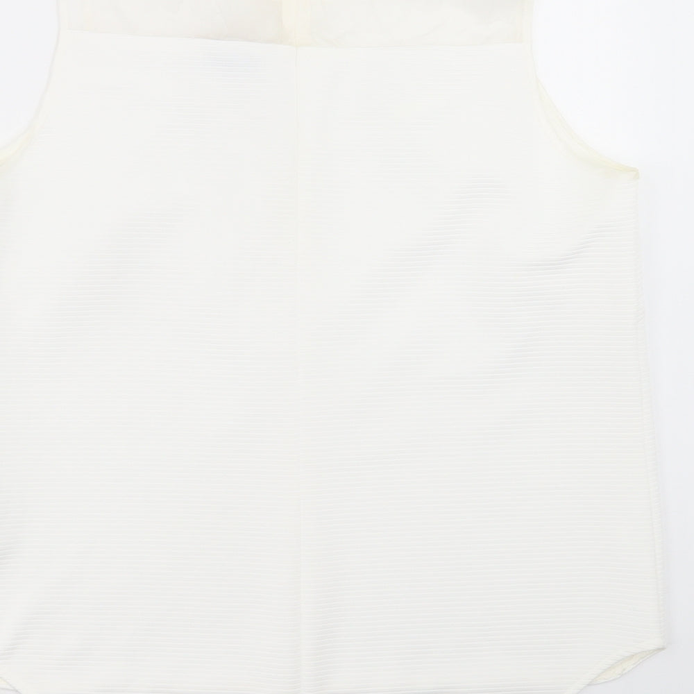Marks and Spencer Womens White Polyester Basic Tank Size 14 Crew Neck