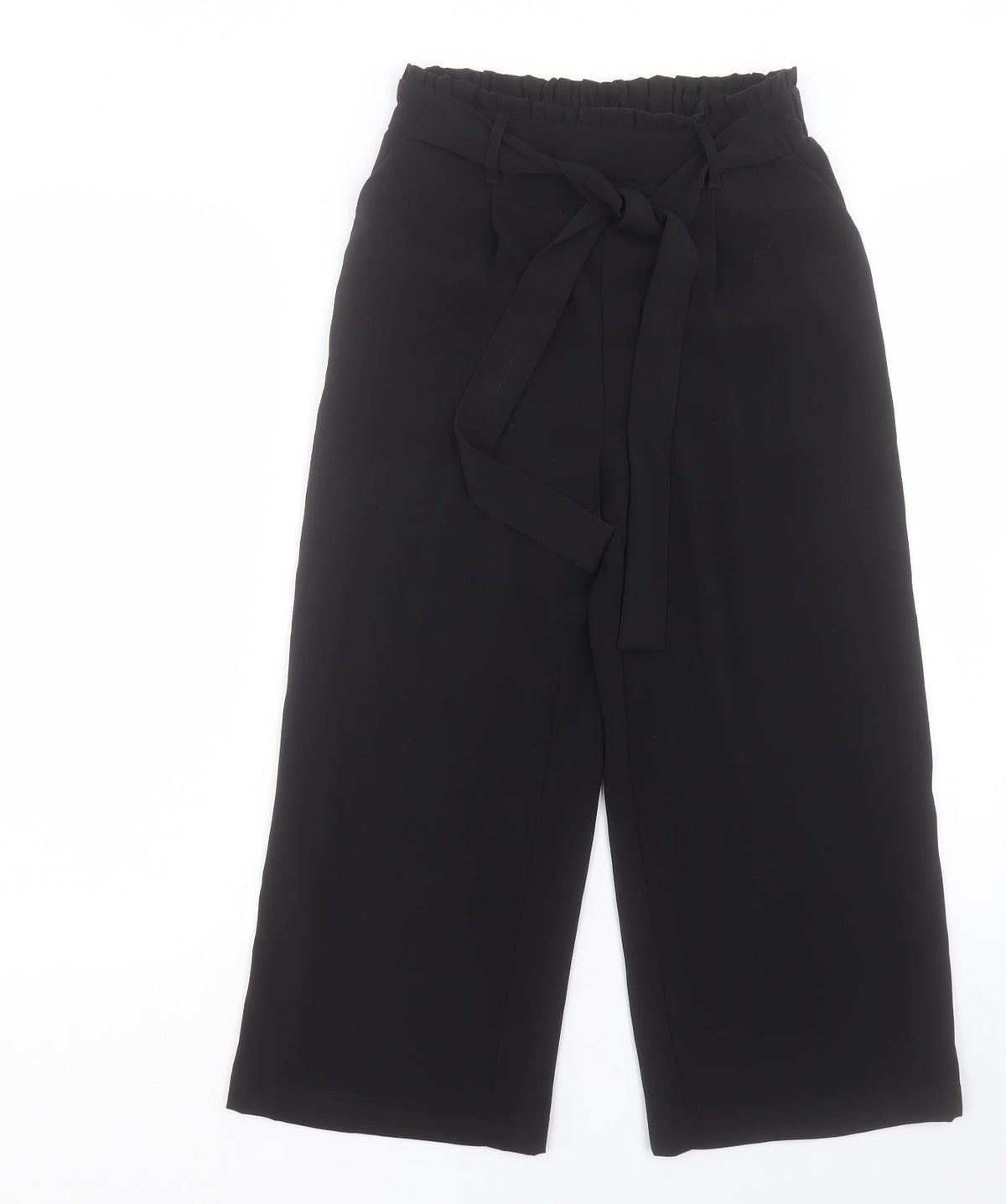 New Look Womens Black Polyester Trousers Size 6 L21 in Regular Tie