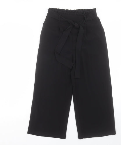 New Look Womens Black Polyester Trousers Size 6 L21 in Regular Tie