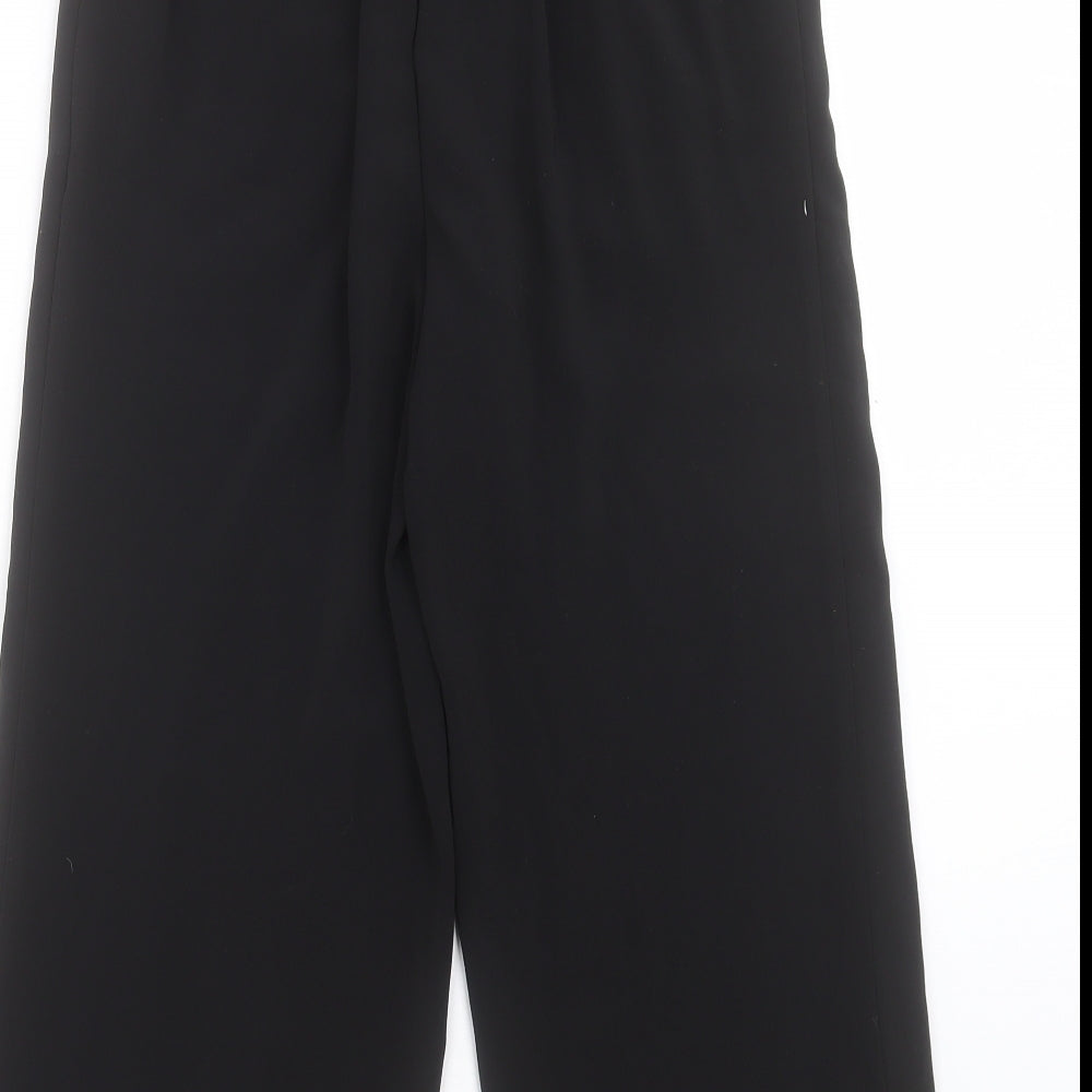New Look Womens Black Polyester Trousers Size 6 L21 in Regular Tie